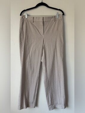 NWT LOFT Riviera Slim Striped Beige and White Pants